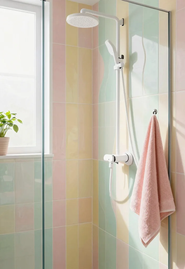 16 Wavy Tile Shower Bathroom Ideas With Modern Flow - 4. Soft Pastel Hues 1