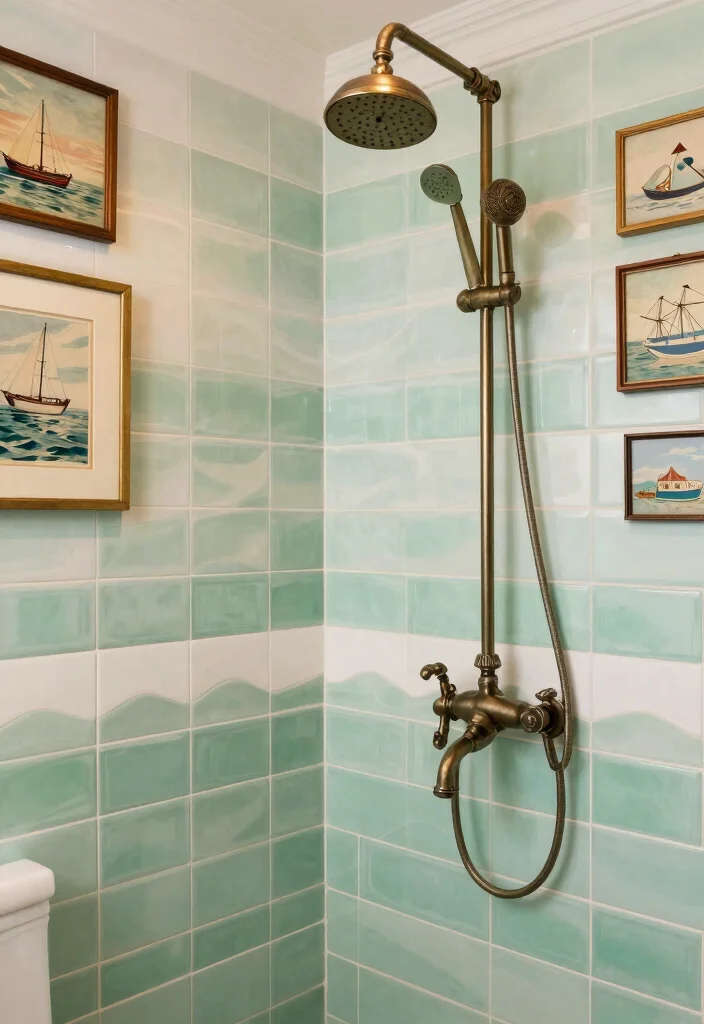 16 Wavy Tile Shower Bathroom Ideas With Modern Flow - 6. Vintage-inspired Designs 1