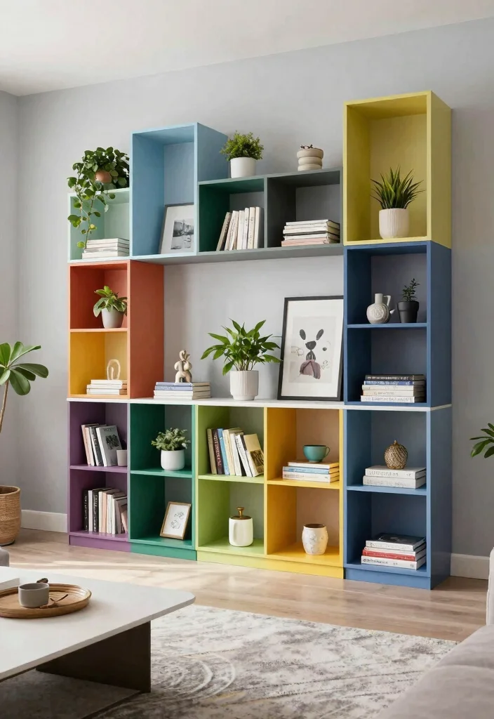 17 Built In Shelves Living Room DIY Ideas for Custom Storage - 6. Open Cubby Shelves 1