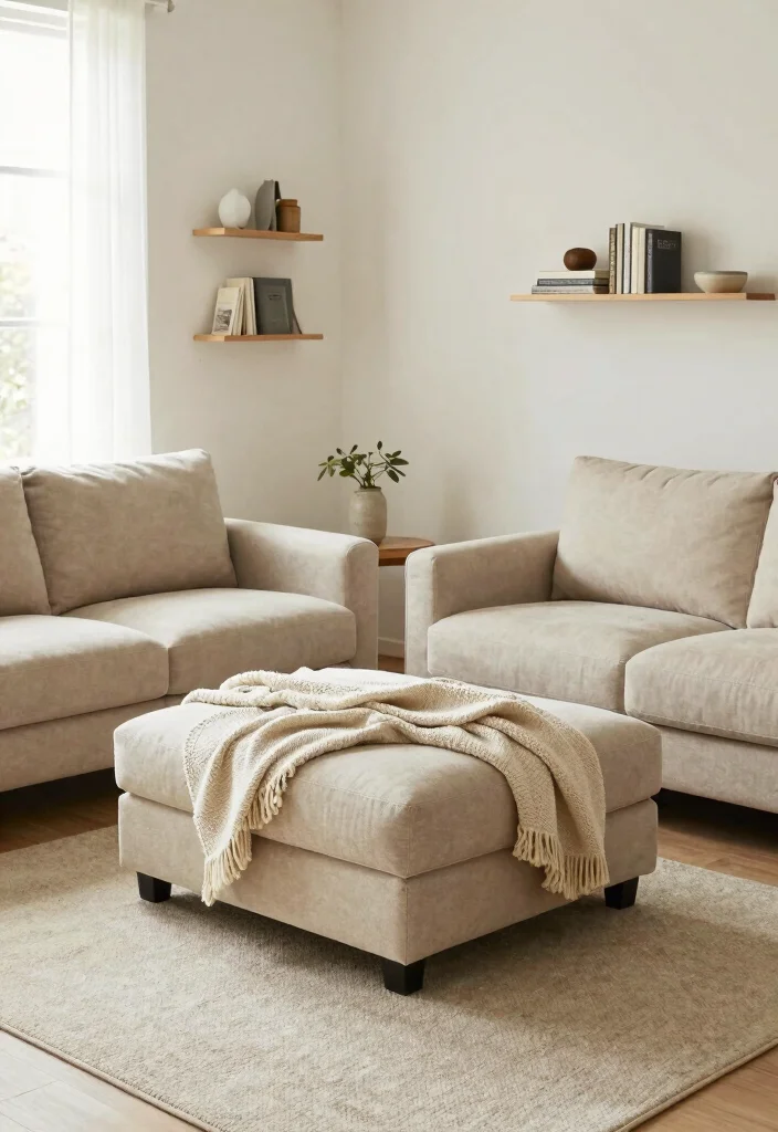 17 Double Sofa Living Room Layout Ideas for Symmetrical Comfort - 4. Dual Functionality 1