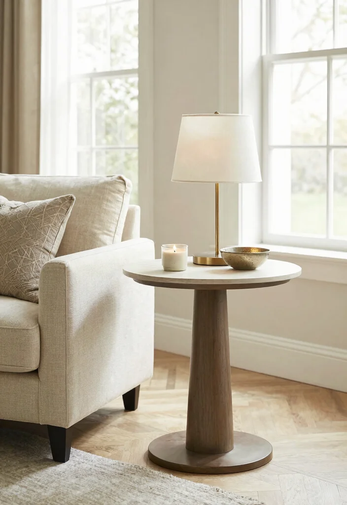 17 End Table Living Room Ideas Small But Stylish Touch - 10. Smart Use of Round Tables 1