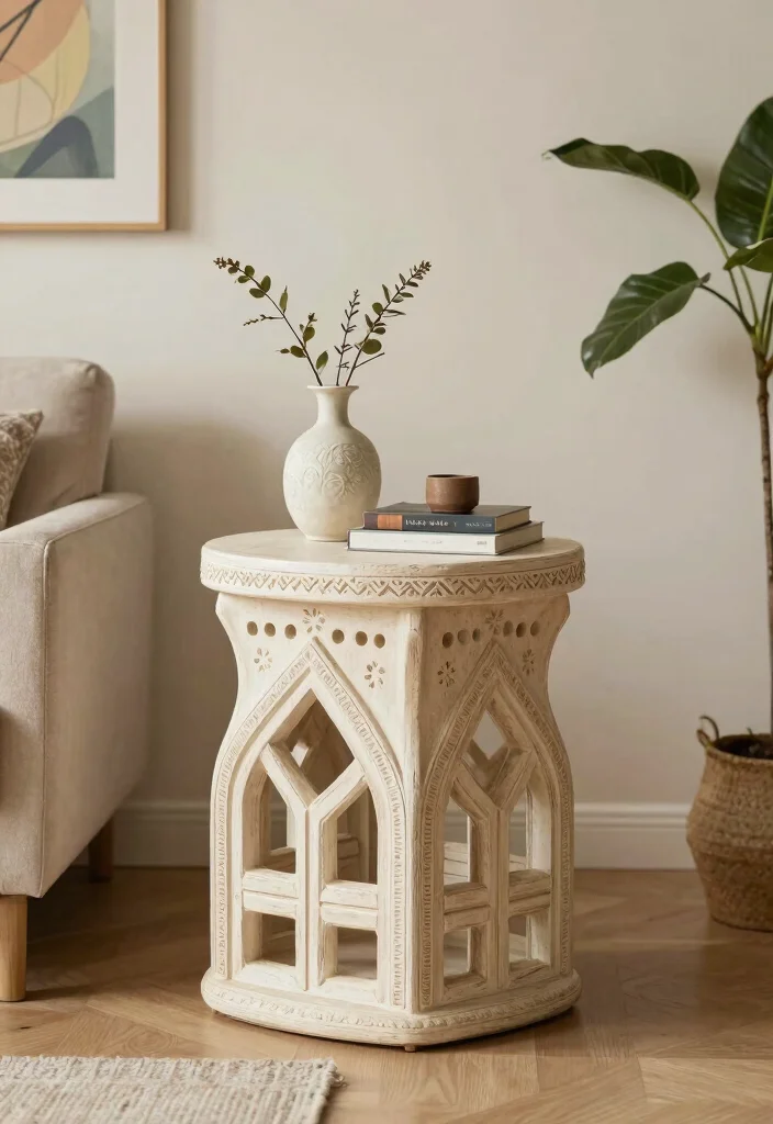 17 End Table Living Room Ideas Small But Stylish Touch - 16. Artisanal and Handmade Tables 1