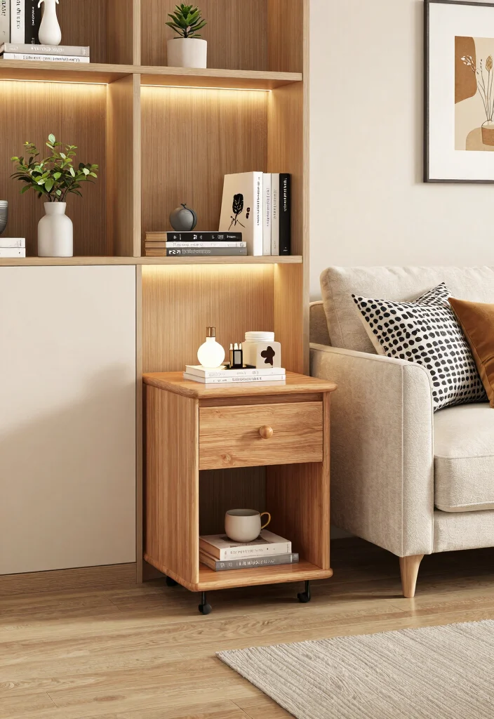 17 End Table Living Room Ideas Small But Stylish Touch - 4. Custom Built-In Tables 1