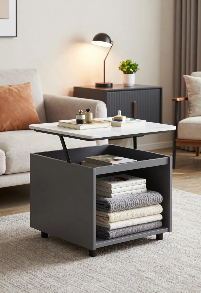 17 End Table Living Room Ideas Small But Stylish Touch - 7. Multi-Functional End Table with Built-In Storage 1