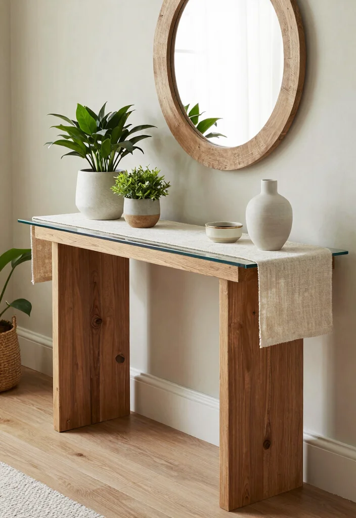 17 Living Room Console Table Ideas Stylish Functional Decor - 4. Layered Textures 1