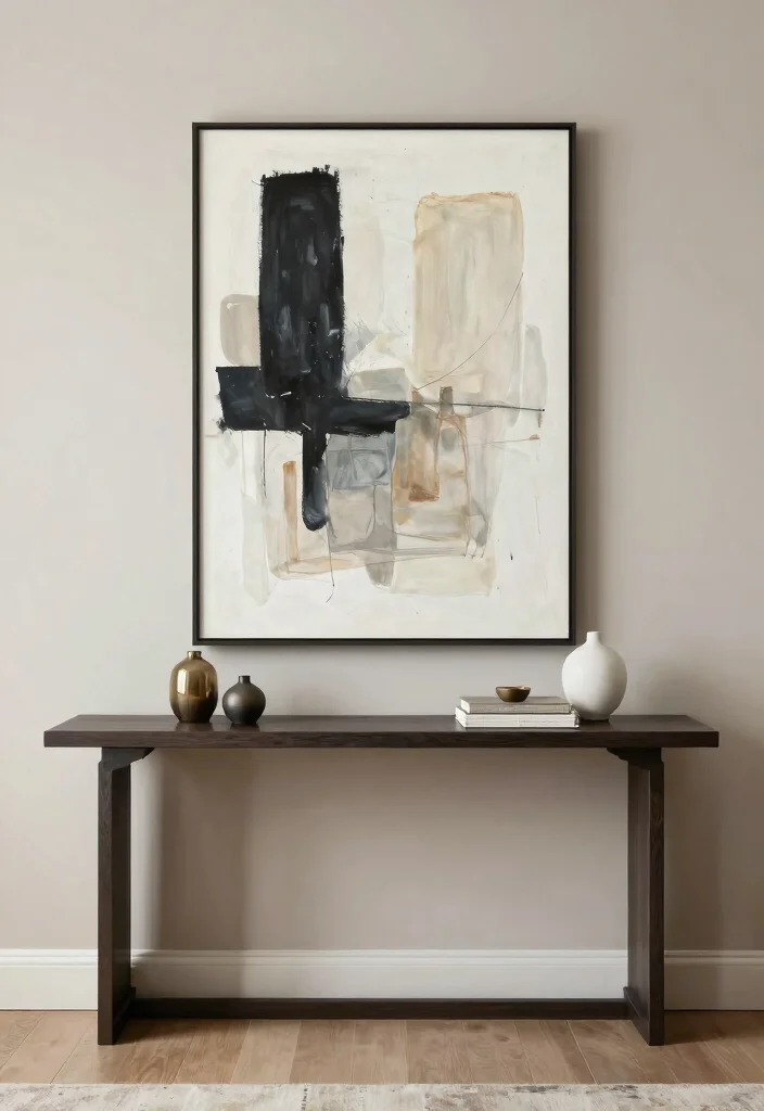 17 Living Room Console Table Ideas Stylish Functional Decor - 7. Statement Artwork Above 1