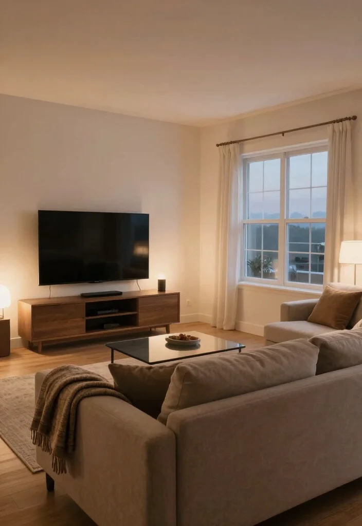 17 Living Room With Corner Sofa Ideas: Cozy Efficient Layout - 10. Cozy Corner Sofa with Wall-mounted TV Setup 1