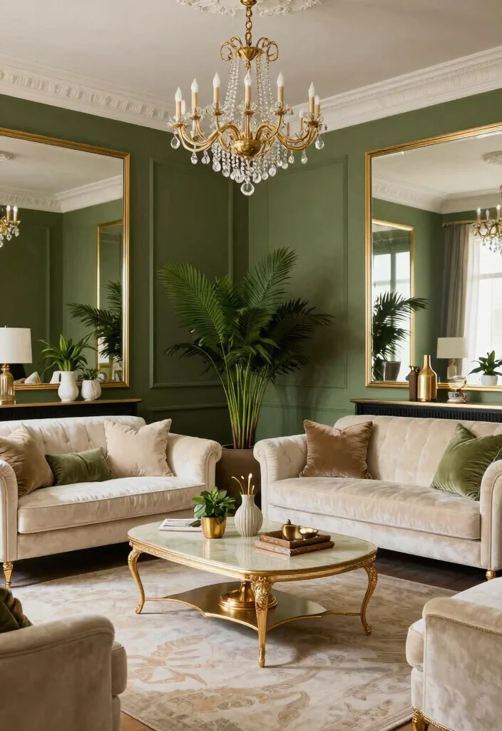 17 Living Room With Green Walls Ideas for a Fresh Natural Feel - 5. Olive Green for a Sophisticated Touch 1