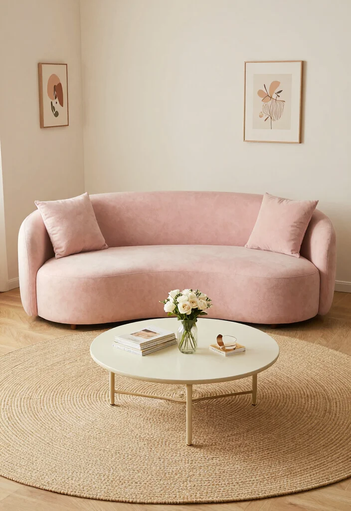 17 Modular Couch Living Room Ideas: Smart Space Saving Design - 10. The Chic Round Modular Couch 1