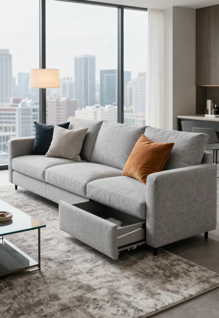 17 Modular Couch Living Room Ideas: Smart Space Saving Design - 3. Modular Couch with Built-In Storage 1