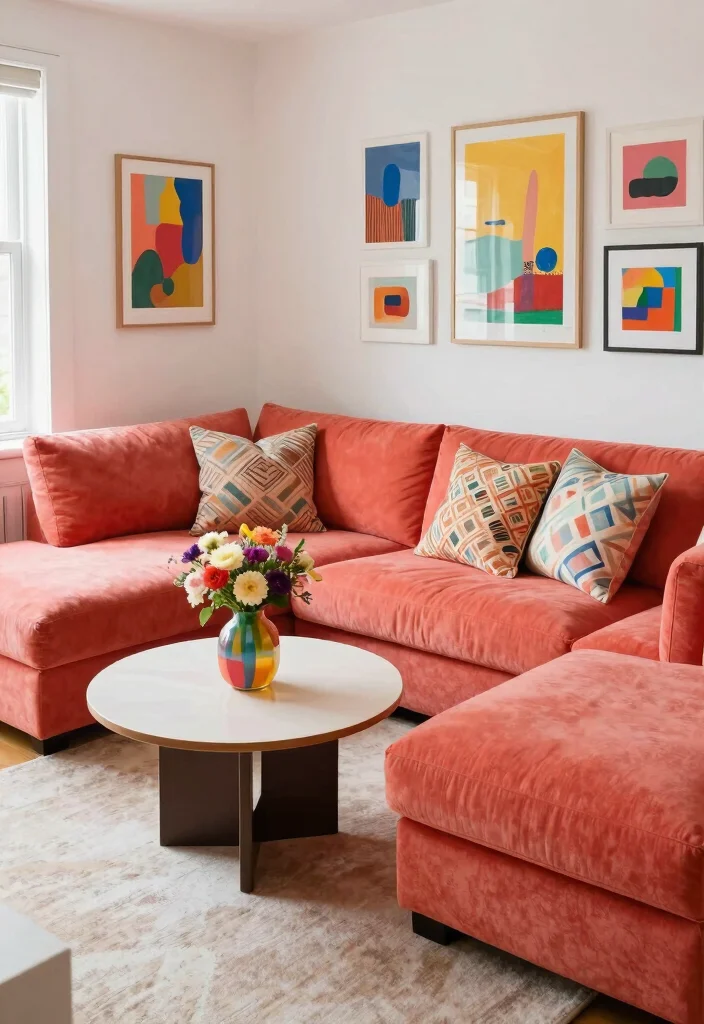 17 Modular Couch Living Room Ideas: Smart Space Saving Design - 4. The Colorful Modular Couch 1