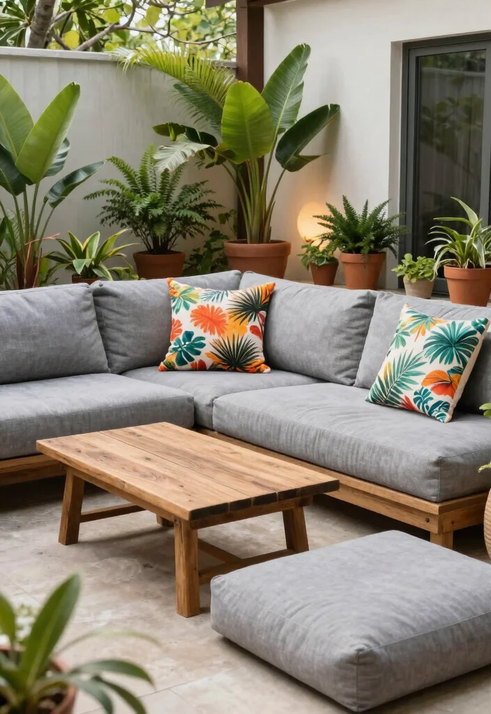 17 Modular Couch Living Room Ideas: Smart Space Saving Design - 6. The Outdoor-Style Modular Couch 1