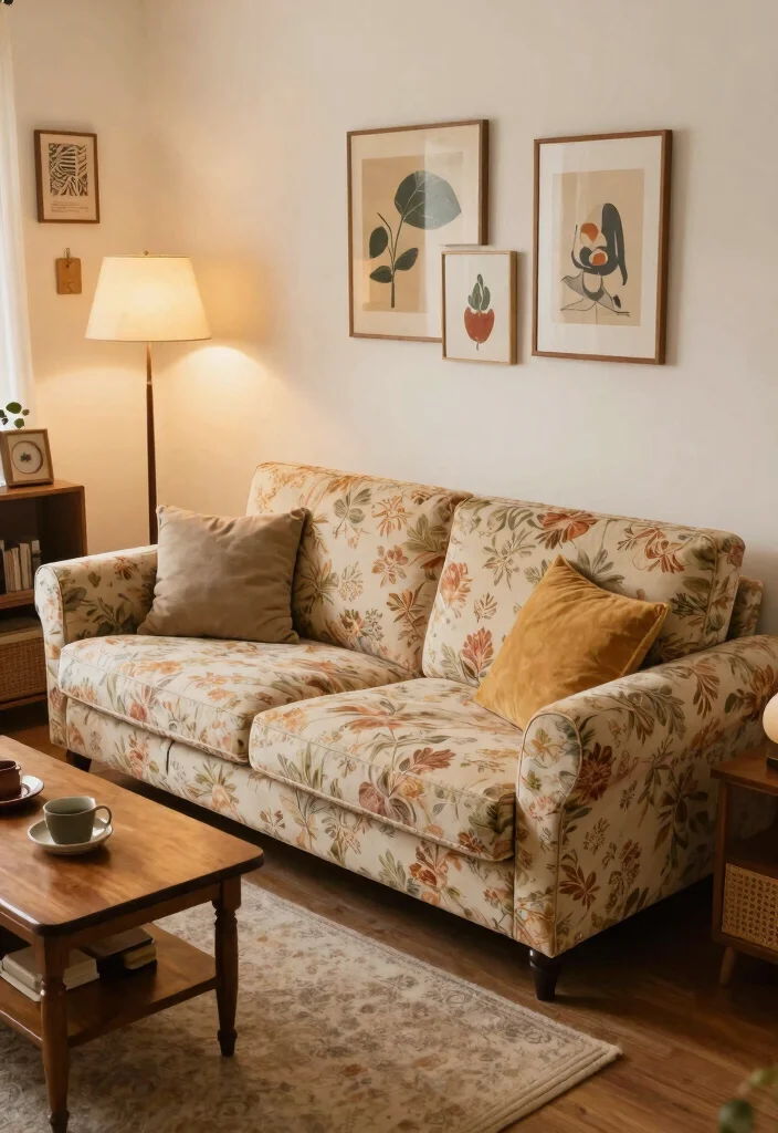 17 Modular Couch Living Room Ideas: Smart Space Saving Design - 7. The Vintage-Inspired Modular Couch 1