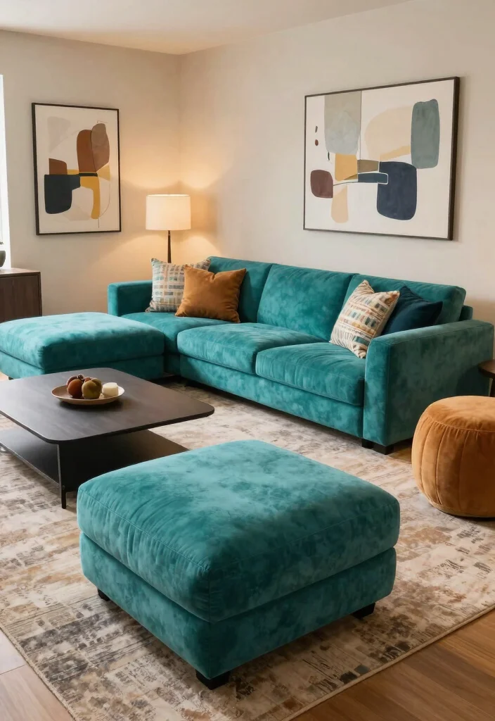 17 Modular Couch Living Room Ideas: Smart Space Saving Design - 9. The Modular Ottoman Couch 1