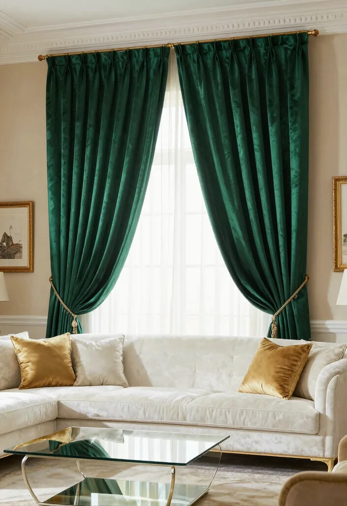 17 Pleated Curtains Living Room Ideas Tailored Timeless Look - 1. Luxurious Silk Elegance 1