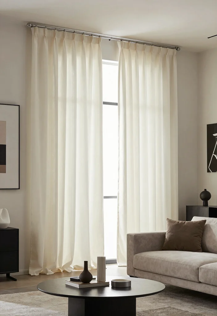 17 Pleated Curtains Living Room Ideas Tailored Timeless Look - 11. Tailored Pleating 1