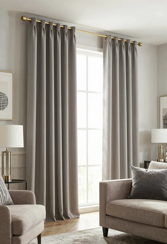 17 Pleated Curtains Living Room Ideas Tailored Timeless Look - 13. Functional Hardware 1