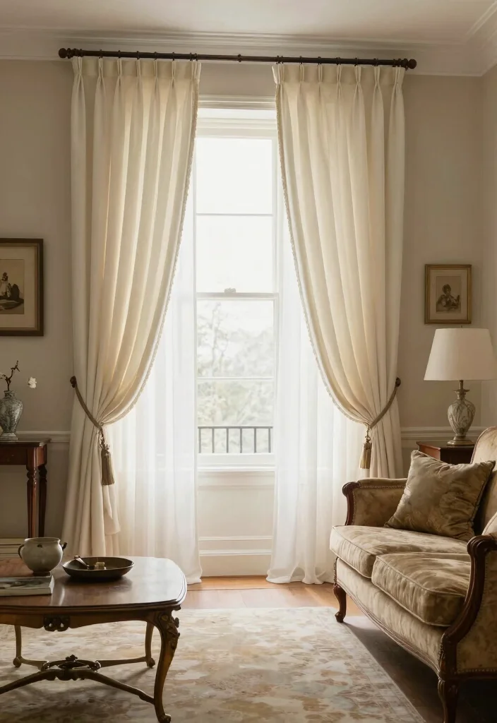 17 Pleated Curtains Living Room Ideas Tailored Timeless Look - 17. Timeless Classics 1
