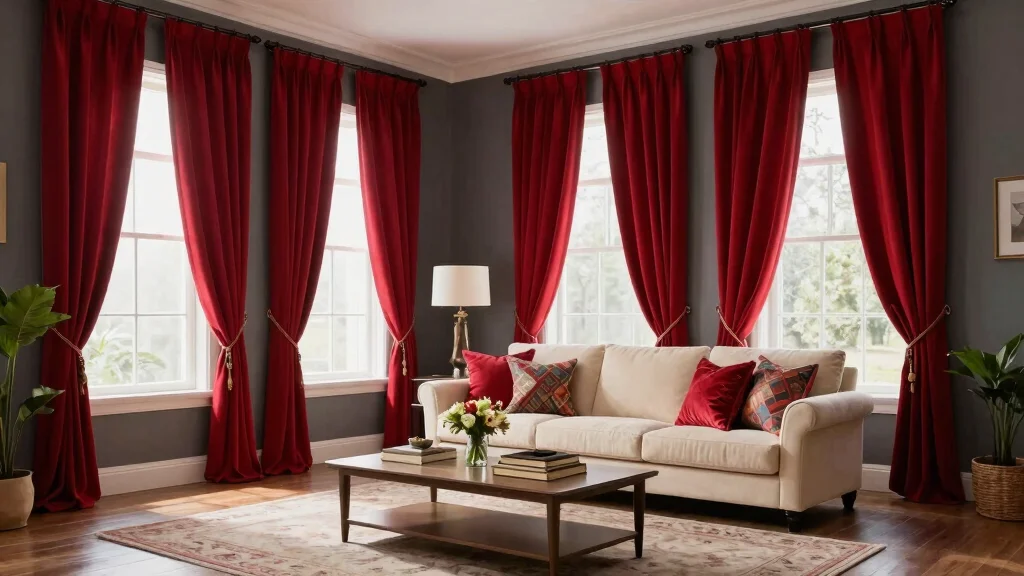 17 Red Curtains Living Room Ideas Bold Dramatic Impact