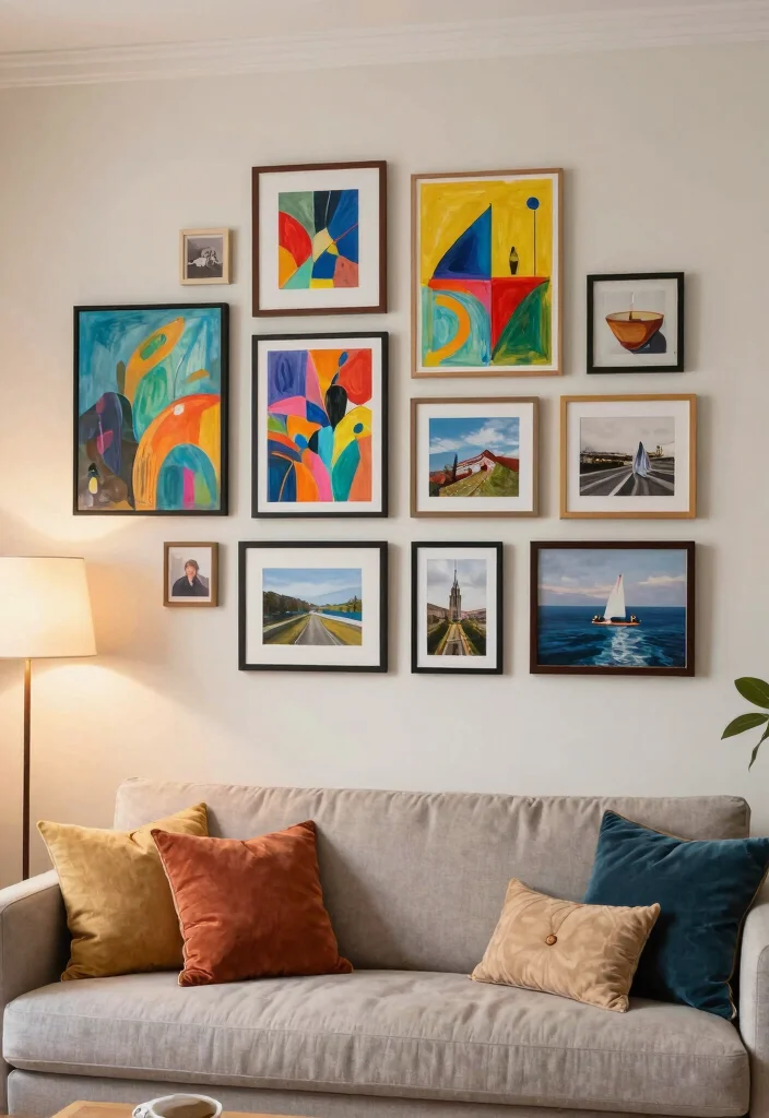 17 Wall Painting for Living Room Ideas Artistic Statement - 13. Artful Arrangements 1