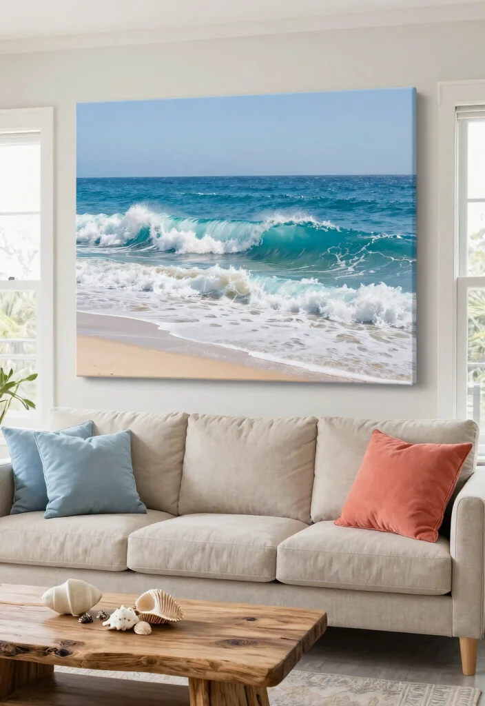 17 Wall Painting for Living Room Ideas Artistic Statement - 14. Oceanic Inspirations 1