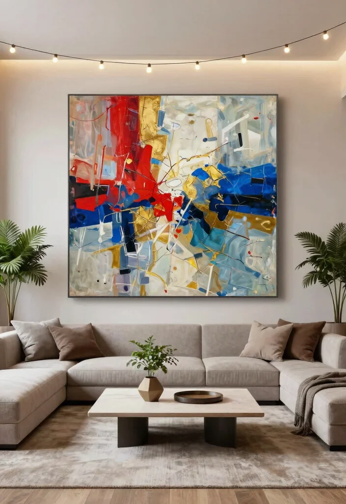 17 Wall Painting for Living Room Ideas Artistic Statement - 3. Abstract Expressionism 1