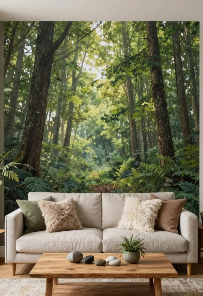 17 Wall Painting for Living Room Ideas Artistic Statement - 4. Nature-Inspired Murals 1