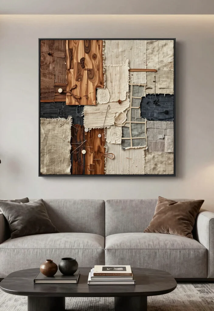 17 Wall Painting for Living Room Ideas Artistic Statement - 7. Textured Wall Art 1