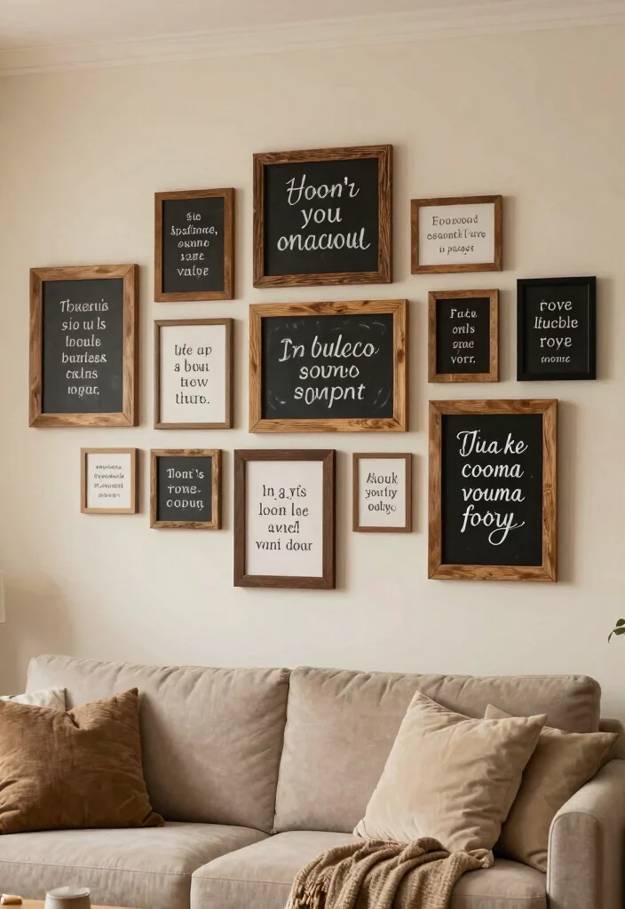 18 Cozy Living Room Wall Decor Ideas for a Warm, Inviting Touch - 15. Homey Quotes 1