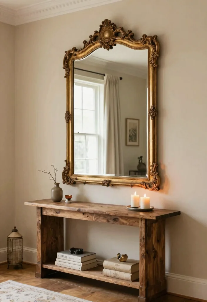 18 Cozy Living Room Wall Decor Ideas for a Warm, Inviting Touch - 4. Vintage Mirrors 1