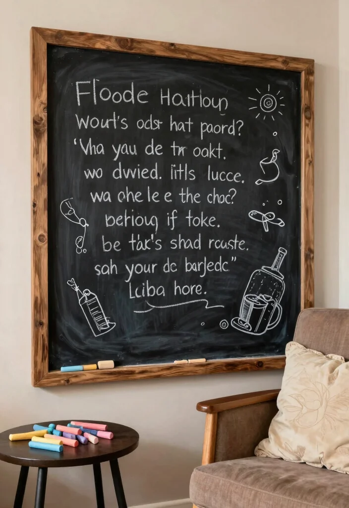 18 Cozy Living Room Wall Decor Ideas for a Warm, Inviting Touch - 8. Chalkboard Wall Art 1