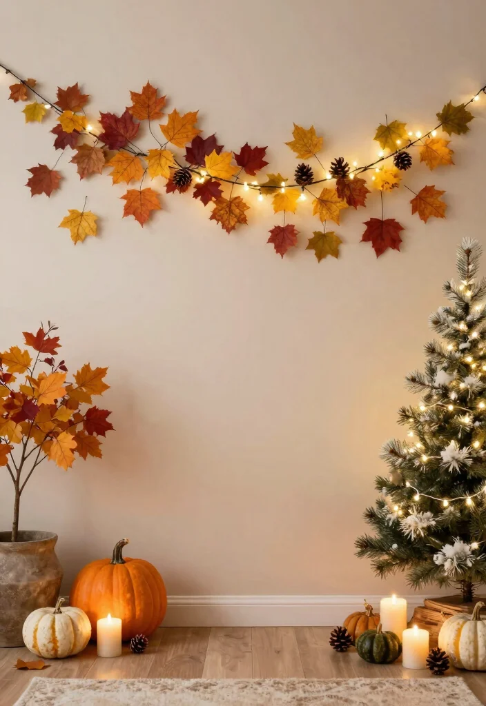 18 Cozy Living Room Wall Decor Ideas for a Warm, Inviting Touch - 9. Seasonal Decor 1