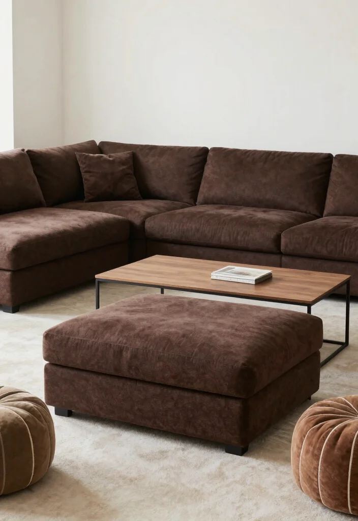 18 Dark Brown Couch Living Room Ideas Boho Cozy Chic - 11. Utilize Multi-Functional Furniture 1