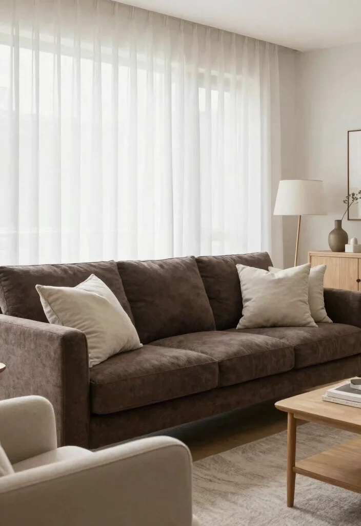 18 Dark Brown Couch Living Room Ideas Boho Cozy Chic - 13. Play with Light and Dark 1