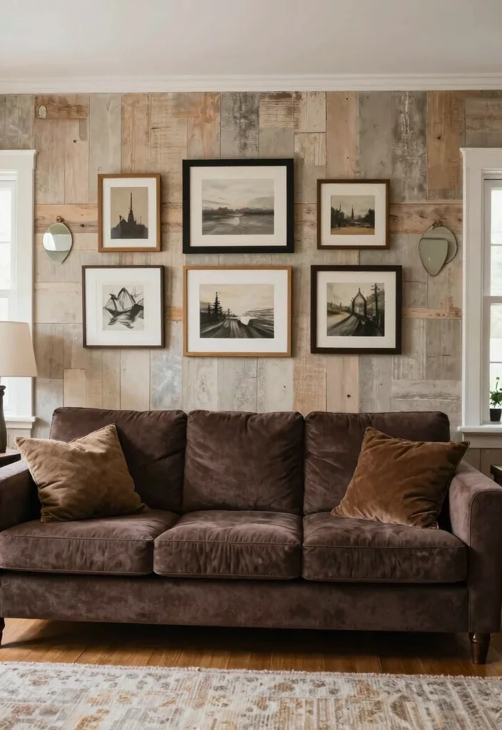 18 Dark Brown Couch Living Room Ideas Boho Cozy Chic - 5. Use Textured Wall Treatments 1