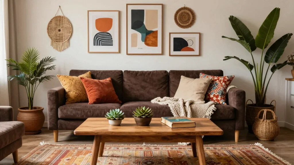 18 Dark Brown Couch Living Room Ideas Boho Cozy Chic