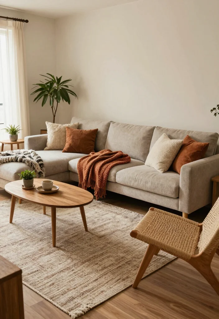 18 L Shaped Sofa Living Room Layout Ideas: Space Smart Flow - 11. The Textured Layers Layout 1