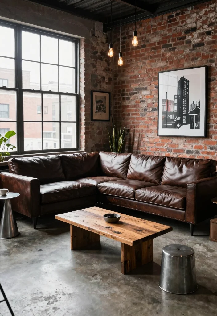 18 L Shaped Sofa Living Room Layout Ideas: Space Smart Flow - 12. The Industrial Chic Layout 1