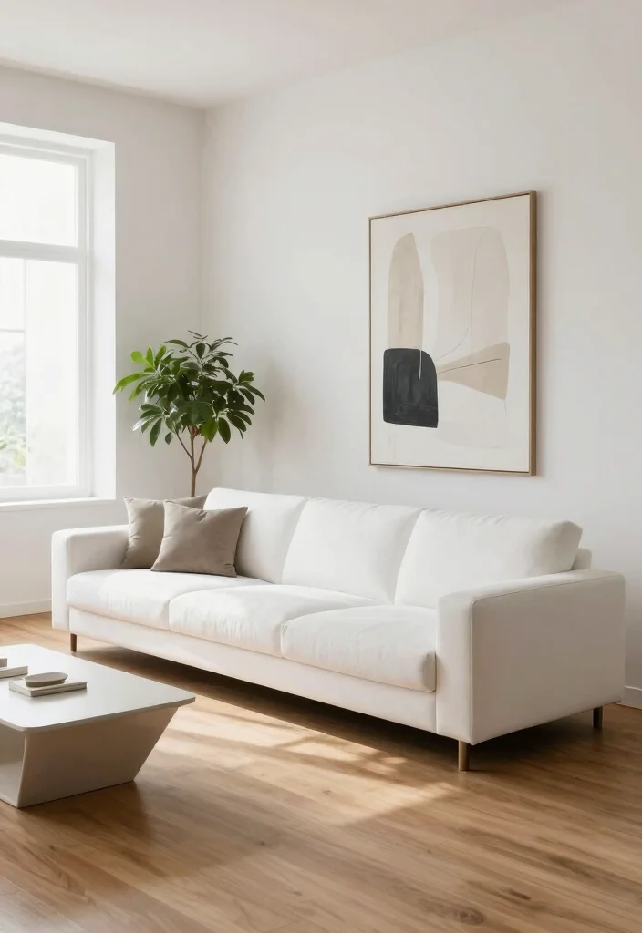 18 L Shaped Sofa Living Room Layout Ideas: Space Smart Flow - 2. The Minimalist Statement Layout 1