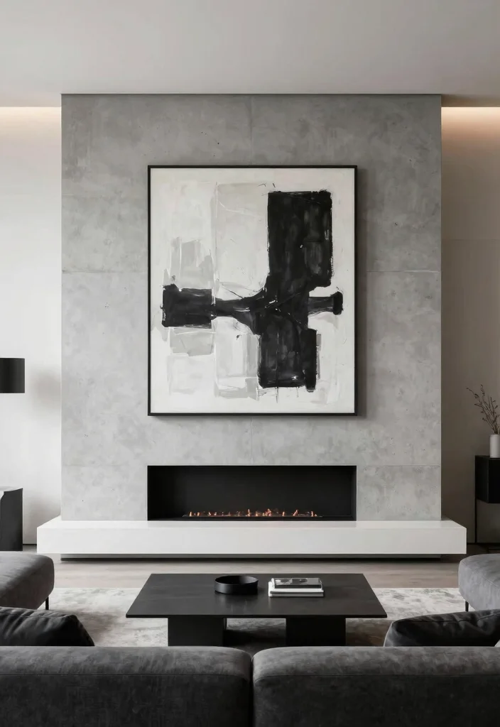 18 Living Room Chimney Wall Ideas: Cozy Focal Point Design - 2. Modern Minimalist with a Sleek Finish 1
