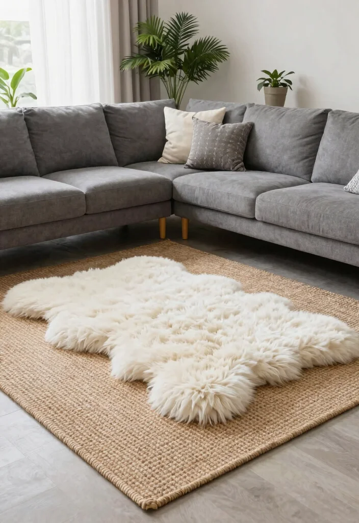 18 Living Room Rug Placement With Sectional Ideas That Work - 2. Layering Rugs for a Textural Appeal 1