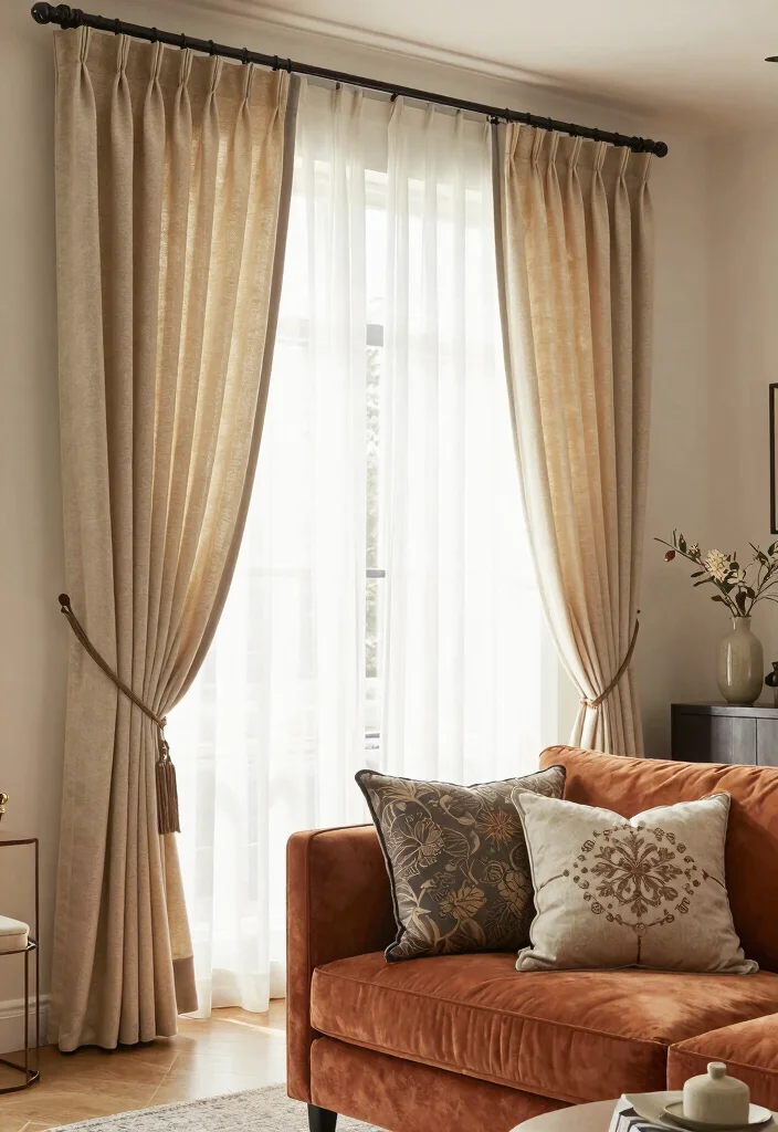 18 Luxury Curtains Living Room Ideas Hotel Worthy Draping - 18. Transformative Tie-Backs 1