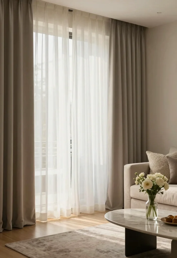 18 Luxury Curtains Living Room Ideas Hotel Worthy Draping - 5. Elegant Sheer Overlays 1