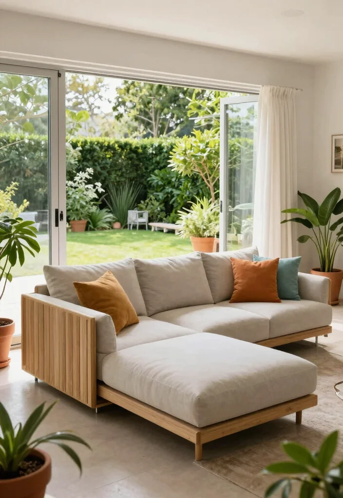 18 Modular Couch Living Room Ideas: Flexible Modern Layouts - 13. Outdoor Modular Couch for Indoor-Outdoor Flow 1