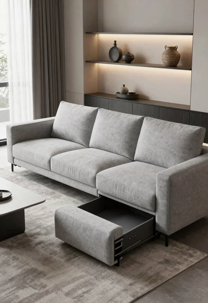 18 Modular Couch Living Room Ideas: Flexible Modern Layouts - 3. Sectional Sofa with Storage Solutions 1