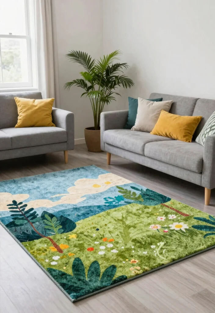 18 Rug Living Room Placement Ideas: Designer Approved Tips - 13. Use Outdoor Rugs Indoors 1