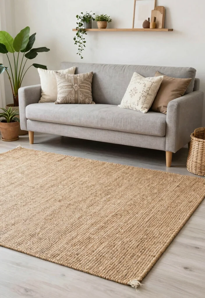 18 Rug Living Room Placement Ideas: Designer Approved Tips - 7. Incorporate Texture with Natural Fibers 1