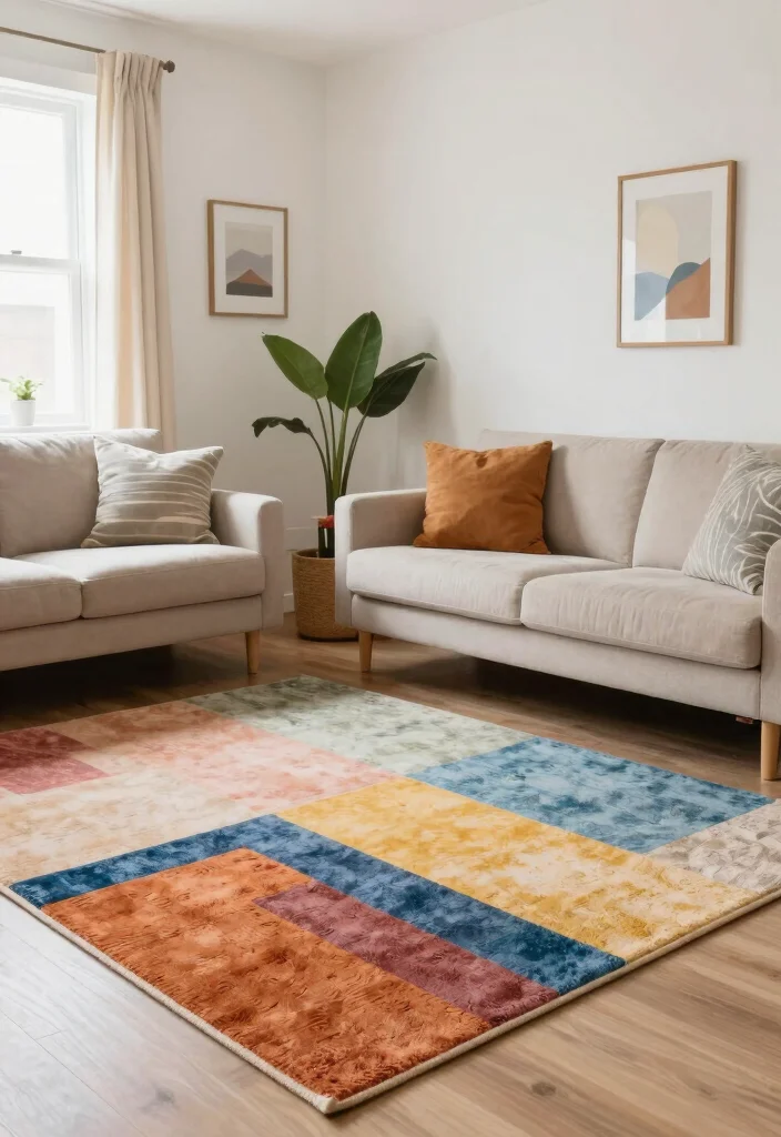18 Rug Living Room Placement Ideas: Designer Approved Tips - 8. Play with Color Schemes 1