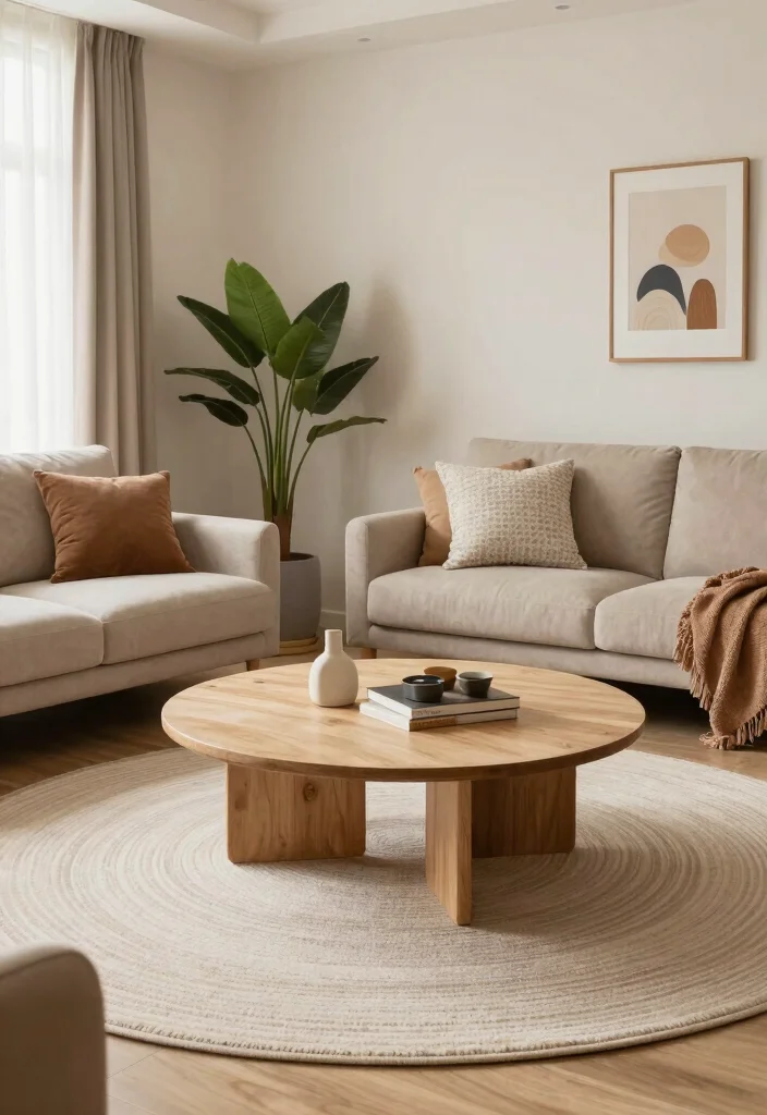 18 Rug Living Room Placement Ideas: Designer Approved Tips - 9. Experiment with Shapes 1