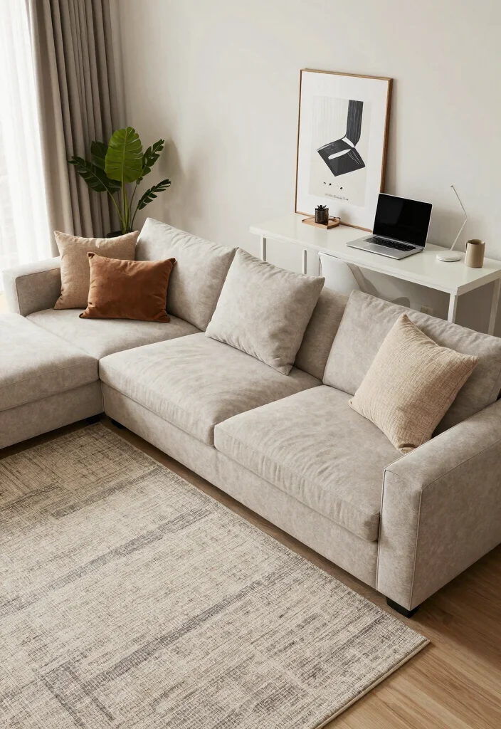 18 Sectional Couch Living Room Layout Ideas for Perfect Flow - 13. Sectional with Divided Function Areas 1